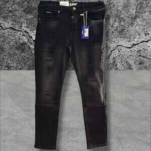•NWT• Sixth June Paris Size 32 Black Faded Denim